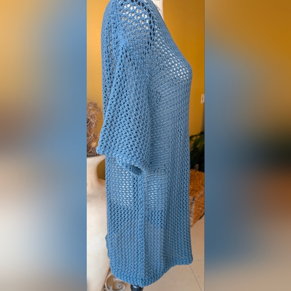 TNA Ponderosa Crochet Mesh Short Sleeve Sweater – Blue | Aritzia Size Medium - Picture 4 of 14